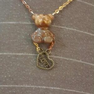 Gold Bear Pendant Necklace